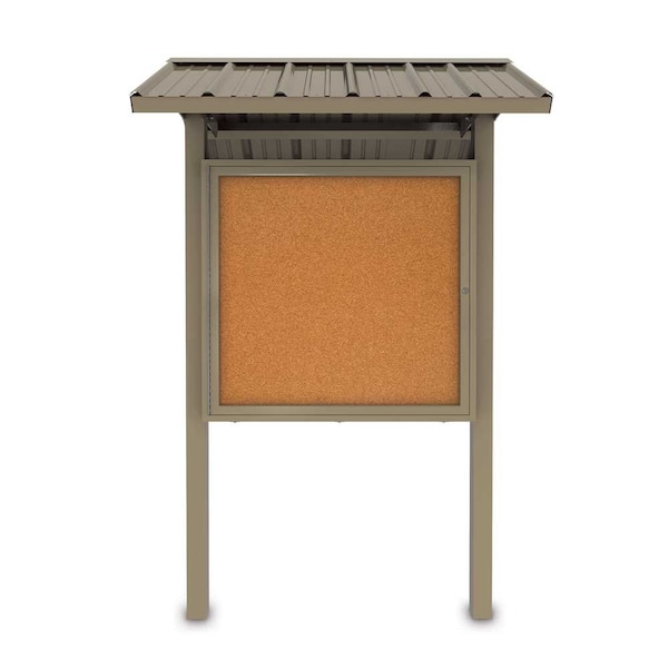 Corkboard, Fabric, Blk/Buff, 3 Door, 96x48"